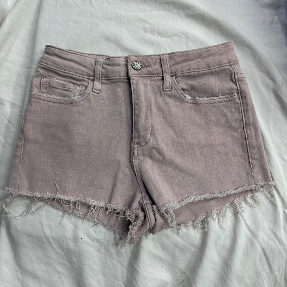 Vervet‎ Los Angeles Mauve Pink Raw Hem Denim Shorts V3084SF Size 27